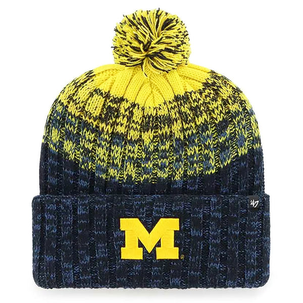 University of Michigan Wolverines Cascade Cuff Knit Hat Beanie Navy