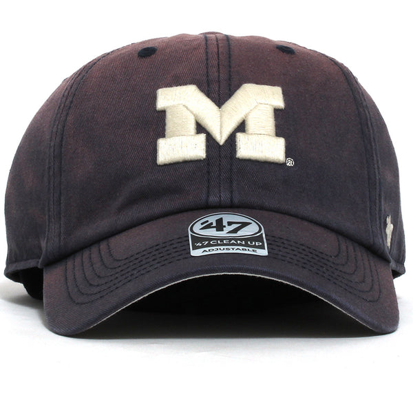 University of Michigan Wolverines Dusted Block M Clean Up Hat Vintage Navy