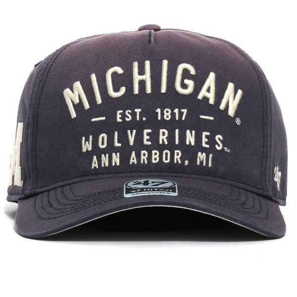 University of Michigan Wolverines Dusted Laramie Hitch RF Hat Vintage Navy