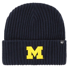 University of Michigan Wolverines Harbor Cuff Knit Hat Beanie Navy