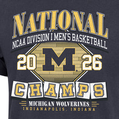 University of Michigan Wolverines 2026 NCAA Basketball National Champions Franklin T-Shirt Atlas Blue