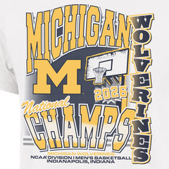 University of Michigan Wolverines 2026 NCAA Basketball National Champions  Franklin T-Shirt White Wash
