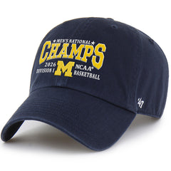 University of Michigan Wolverines 2026 NCAA Basketball National Champions Clean Up Hat Navy