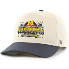University of Michigan Wolverines 2026 NCAA Basketball National Champions Screen Graphic Two Tone Hitch Hat Natural