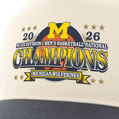 University of Michigan Wolverines 2026 NCAA Basketball National Champions Screen Graphic Two Tone Hitch Hat Natural