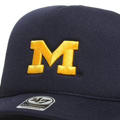 University of Michigan Wolverines Block M Foam Front Mesh Trucker Hat Navy