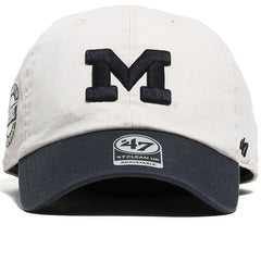 University of Michigan Wolverines Block M Sidestep Clean Up Hat Bone