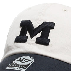 University of Michigan Wolverines Block M Sidestep Clean Up Hat Bone