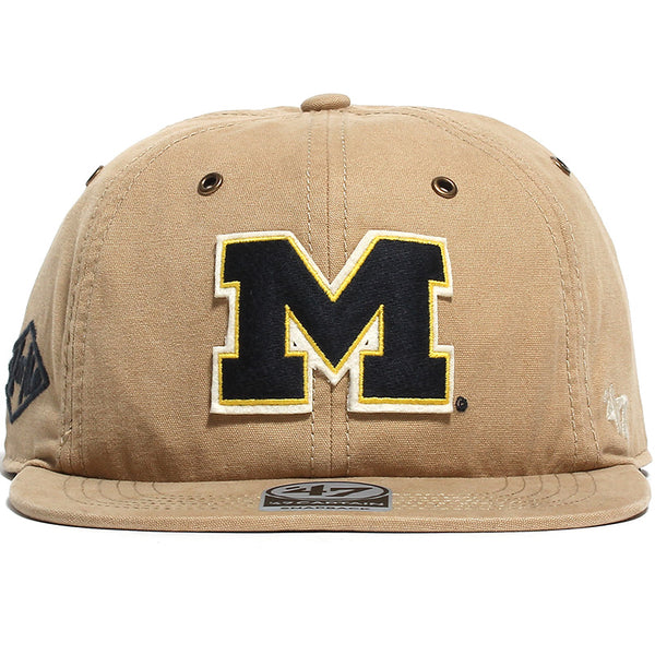 University of Michigan Wolverines Trophy Case Ragler Captain RL Hat Khaki