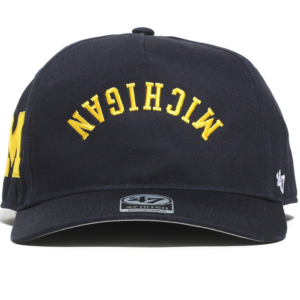 University of Michigan Wolverines Upside Down Flip Script Hitch RF Hat Navy