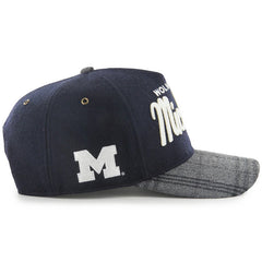 University of Michigan Wolverines Windowpane Plaid Script Hitch RF Hat Navy