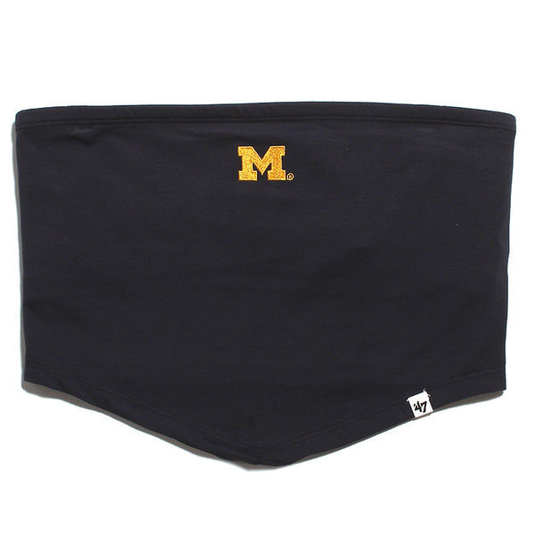 University of Michigan Wolverines Women's Micro Embroidered Bandana Tube Top Navy