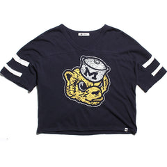 University of Michigan Wolverines Women's Premier Scout Crop T-Shirt Atlas Blue