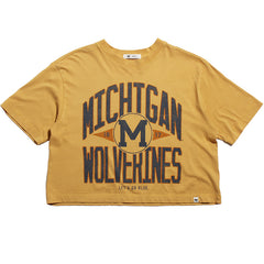 University of Michigan Wolverines Women's Windthrow Ravine Crop T-Shirt Saffron