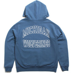 University of Michigan Wolverines Hookline River Hoodie Dusted Timber Blue