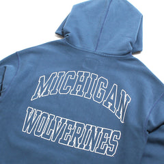 University of Michigan Wolverines Hookline River Hoodie Dusted Timber Blue