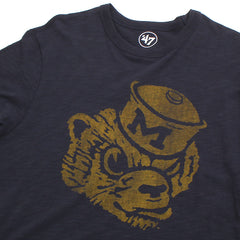 University of Michigan Wolverines Wolverine Head Grit Scrum T-Shirt Fall Navy