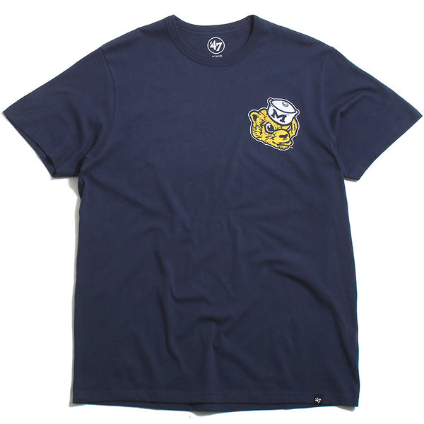University of Michigan Wolverines Wolverine Head LC Premier Franklin T-Shirt Vintage Atlas Blue
