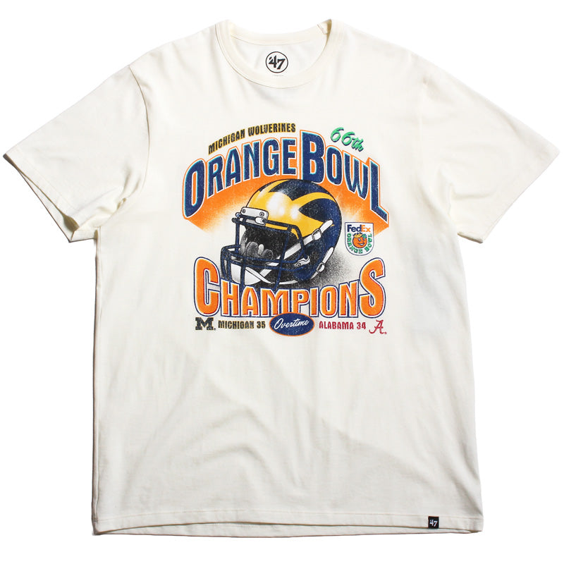 University of Michigan Wolverines 2000 Orange Bowl History Franklin T-Shirt Cream