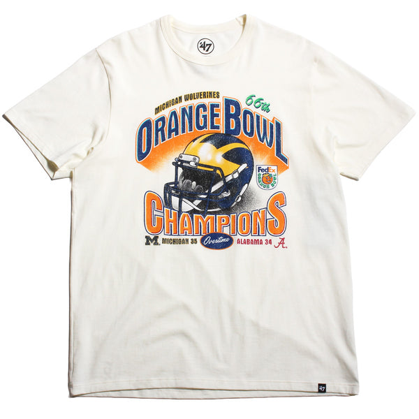 University of Michigan Wolverines 2000 Orange Bowl History Franklin T-Shirt Cream