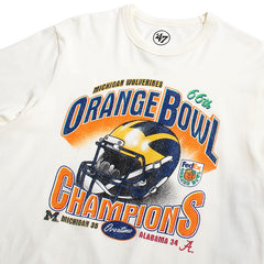 University of Michigan Wolverines 2000 Orange Bowl History Franklin T-Shirt Cream