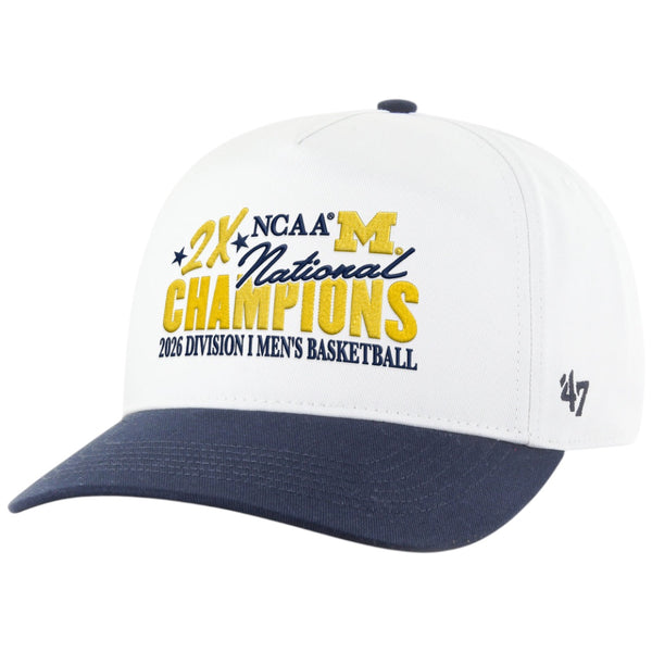 University of Michigan Wolverines 2026 NCAA Basketball National Champions 2X Two Tone Hitch Hat White