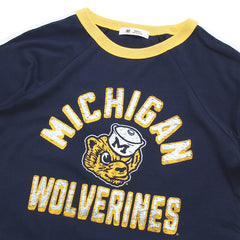 University of Michigan Wolverines Women's Double Header Sweet Heat Peyton T-Shirt Vintage Atlas Blue