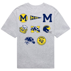 University of Michigan Wolverines History Lock Foundation T-Shirt Quartz Grey