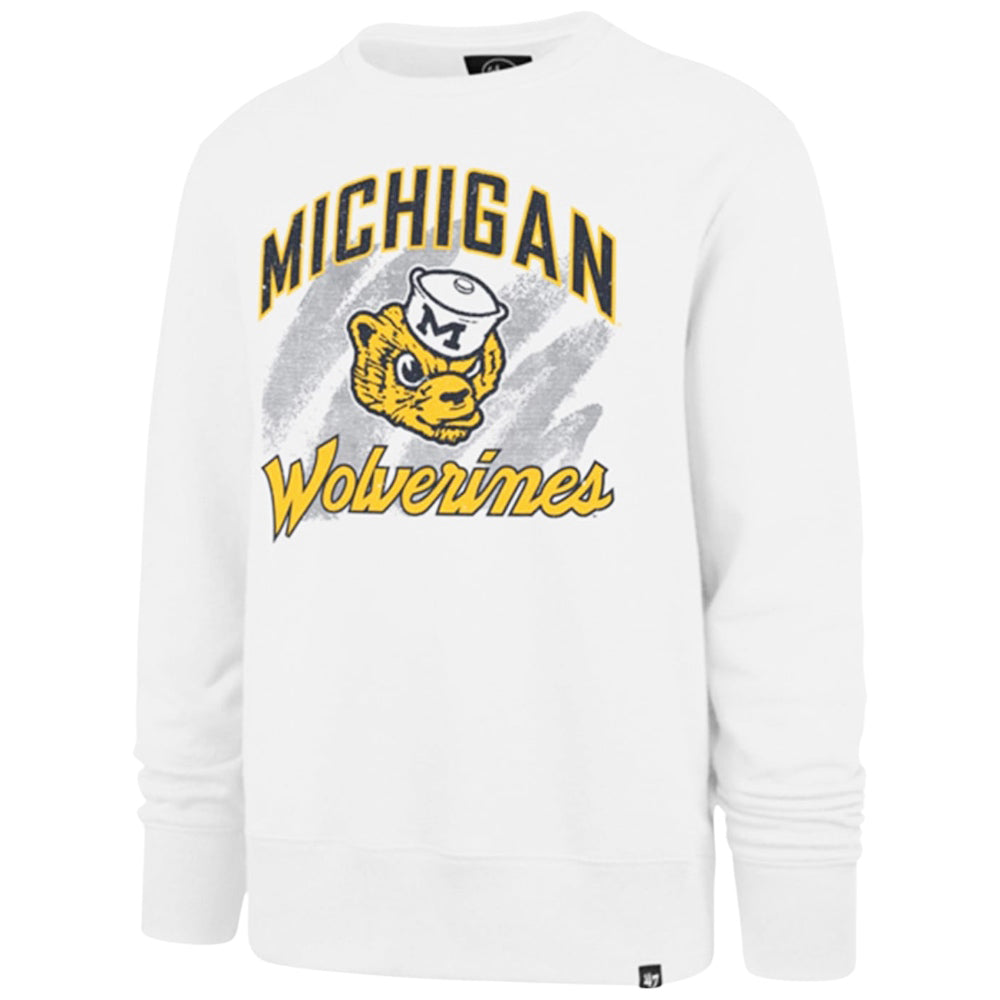 University of Michigan Wolverines Shader Headline Crew White Wash
