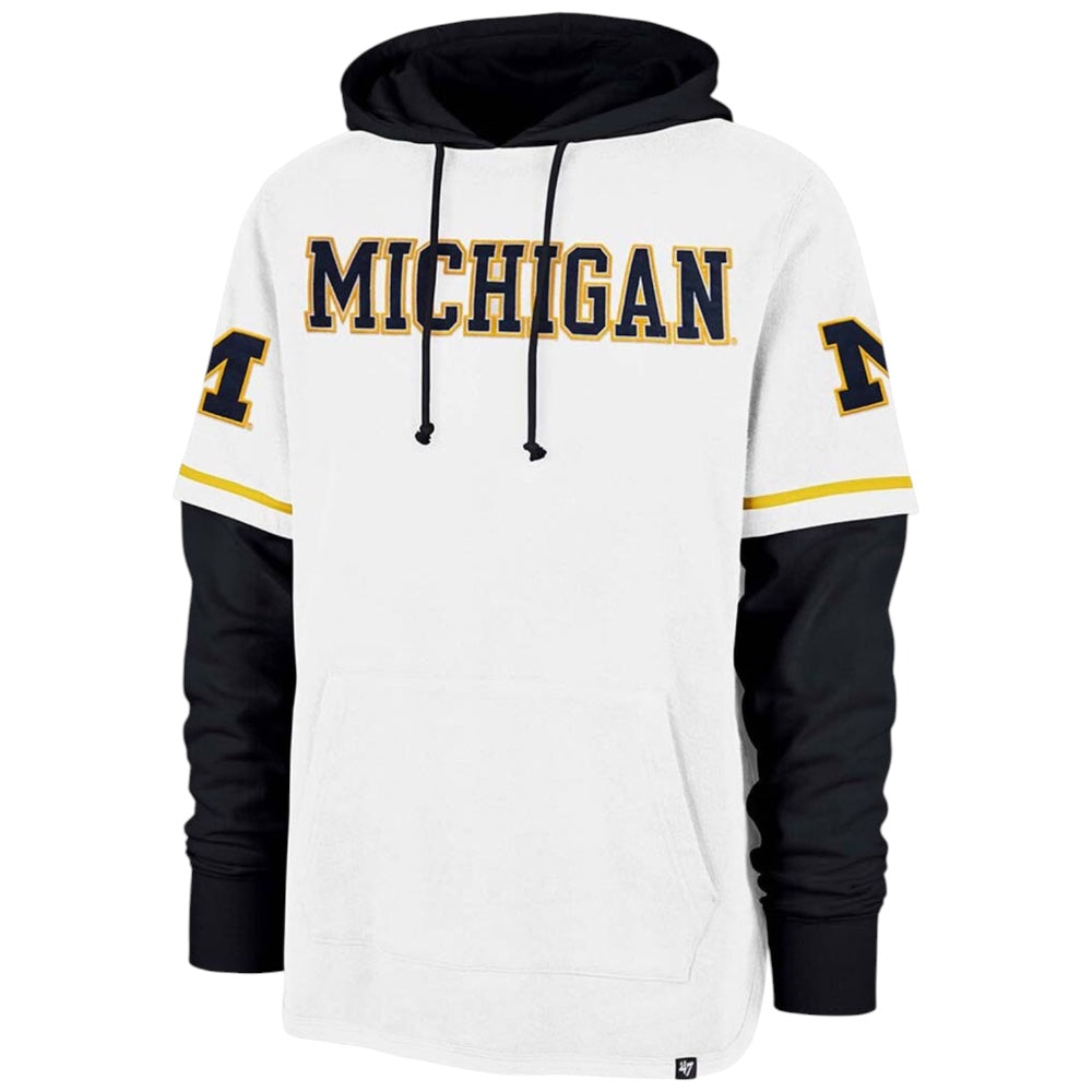 University of Michigan Wolverines Trifecta Shortstop Pullover Hoodie White Wash
