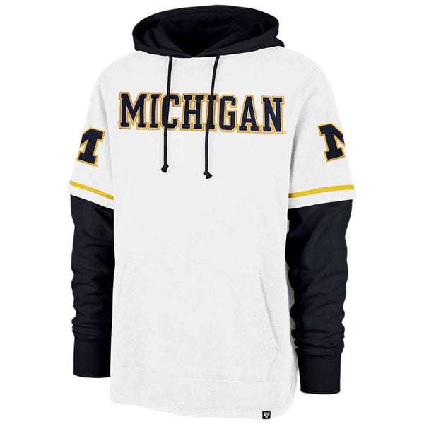 University of Michigan Wolverines Trifecta Shortstop Pullover Hoodie White Wash