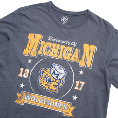 University of Michigan Wolverines Vintage Holt Heavy Slub T-Shirt Rusted Navy