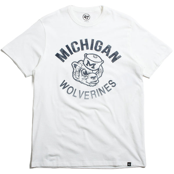 University of Michigan Wolverines Lock Down Franklin T-Shirt Vintage White Wash