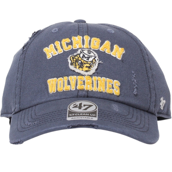 University of Michigan Wolverines Vintage Seymoore Clean Up Hat Rusted Navy