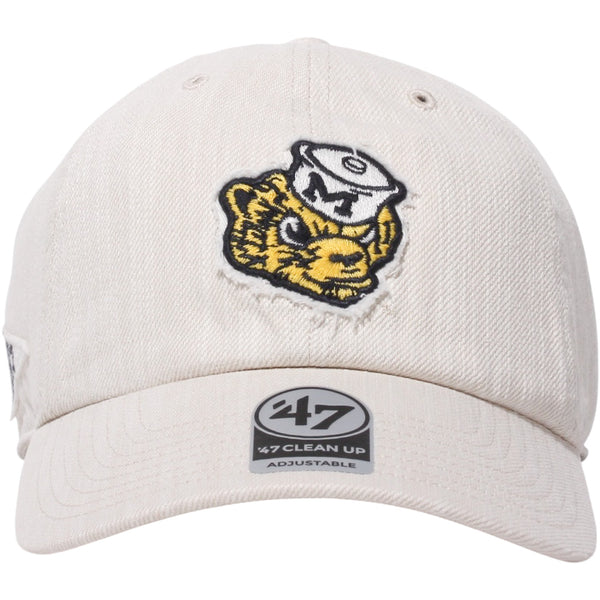 University of Michigan Wolverines Vintage Slub Twill Clean Up Hat Mojave