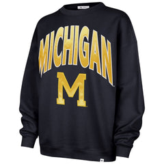 University of Michigan Wolverines Women's Extra Innings Oversized Crewneck Fall Navy