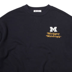 University of Michigan Wolverines Women's Shout It Out Oversized Crewneck Fall Navy