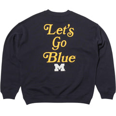 University of Michigan Wolverines Women's Shout It Out Oversized Crewneck Fall Navy