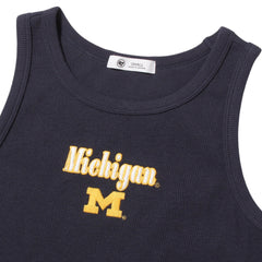 University of Michigan Wolverines Women's Straight Cut Baby Rib Tank Top Navy