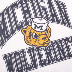 University of Michigan Wolverines Women's Vintage Big Overarch Drop Needle Raglan Jersey White