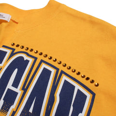 University of Michigan Wolverines Women's Win Big Oversized Notch Neck T-Shirt Galley Gold