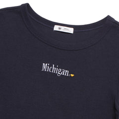 University of Michigan Wolverines Women's With Love Baby Rib T-Shirt Navy