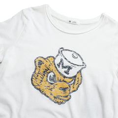 University of Michigan Wolverines Women's Wolverine Head Premier Frankie T-Shirt White Wash