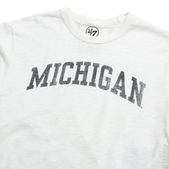 University of Michigan Wolverines Wordmark Grit Scrum T-Shirt White Wash