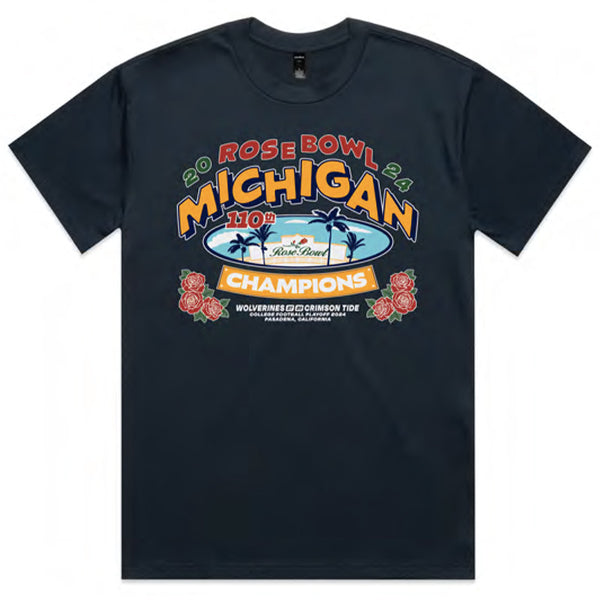 47 Brand - University of Michigan Wolverines 2023 CFP National Champions  Football Block M Franklin T-Shirt Relay Grey –