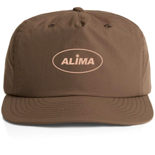 Alima Lo-Fi Logo Nylon Surf Cap Brown / Pink