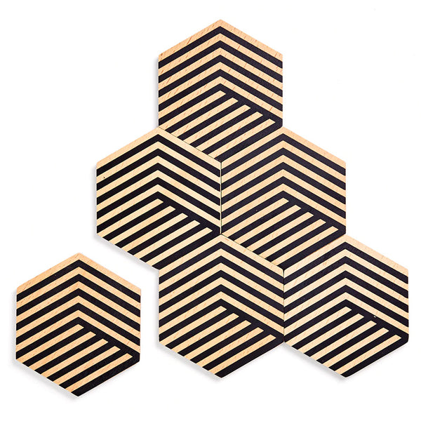 Table Tiles Coaster Set Optic Black