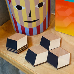 Table Tiles Coaster Set Black / Beige