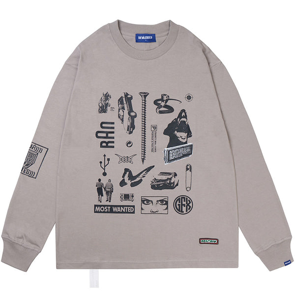 Arbitrary Long Sleeve T-Shirt Stone Grey