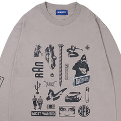 Arbitrary Long Sleeve T-Shirt Stone Grey